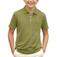 thumbnail image 1 of Havenx Boys'school Uniform Polo Shirts Short Sleeve Button Up Collared Polo Shirts with Pocket Moisture Wicking Tshirts Dry Fit Athletic School Uniform Casual Clothes,Camouflage Green 100(2-3Y), 1 of 6