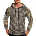 thumbnail image 1 of Havenx Camo Hoodies Sweatshirt for Men Long Sleeve Maple Leaf Print Hoodies with Pockets Drawstring Hooded Sweatshirt Fall Winter Fishing Hiking Camping Workout Outdoor Clothing,Bronze 3XL, 1 of 6