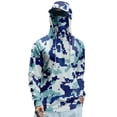 thumbnail image 1 of Havenx Camouflage Uv Protection Shirts for Men Long Sleeve Hooded Rapid Dry Shirt with Mask Uv Protection Rash Guard Shirts Outdoor Fishing Lightweight Casual Summer Blouses,Light Blue 2XL, 1 of 3