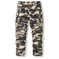 thumbnail image 1 of Havenx Cargo Pants for Men Camo Print Straight Leg Cargo Pants with Pockets Long Solid Trousers Camo Casual Work Military Outdoor Clothing,Khaki L, 1 of 5