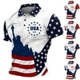 thumbnail image 1 of Havenx Flag Golf Polo Shirts for Men Short Sleeve Buttons Polo Shirt Collared American Flag Printed T-Shirts Cross Patriotic Freedom 250 Years Of Freedom Tees,Navy S, 1 of 3