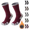 thumbnail image 1 of Havenx Fleece Compression Socks Men Socks for Men Knee High Stretchy Graduated Support Socks for Yoga Running Hiking Flight Office Commute Daily Wear,Red One Size, 1 of 3