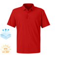 thumbnail image 1 of Havenx Golf Shirts for Men Short Sleeve Quick Dry Performance Shirt Collared 3 Buttons Moisture Wicking Golf Polos Casual Stylish Lightweight Athletic Golf Work Clothes,Red S, 1 of 6
