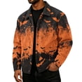 thumbnail image 1 of Havenx Halloween Print Corduroy Jacket for Men Long Sleeve Button Down Jackets with Pockets Lapel Collar Coats Work Fall Winter Vintage Casual Loose Fit Clothes,Black L, 1 of 6