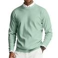 thumbnail image 1 of Havenx Knit Sweater for Men Long Sleeve Crew Neck Pullover Ribbed Knit Solid Color Tops Pullovers Business Casual Slim Fit Lightweight Dress,Light Green M, 1 of 6