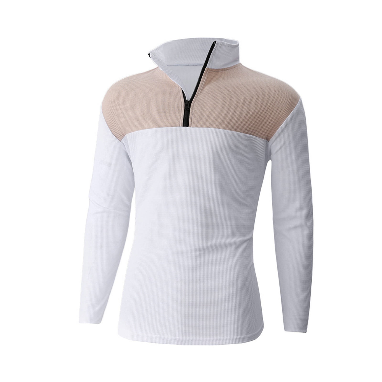 Havenx Long Sleeve Polo Shirts for Men Mock Neck 1/4 Zip Sweaters Stand ...