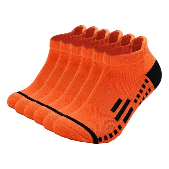 Havenx Low Cut Ankle Running Socks, No Show Athletic Socks for Sport Workout Yogas 6 Pairs,Saffron