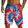 thumbnail image 1 of Havenx Men's 250 Years Of American Independence Shorts Drawstring American Flag Design Shorts with Pockets Elastic Waist Short Pants Freedom We the People Classic Summer Wear,Deep Red M, 1 of 5
