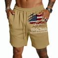 thumbnail image 1 of Havenx Men's 250 Years Of American Independence Shorts Mesh Drawstring Elastic Waist Short with Pockets Fast Dry Pants Breathable Lightweight Running Training Clothes,Khaki L, 1 of 4