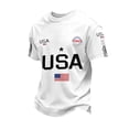 thumbnail image 1 of Havenx Men's 250 Years Of American Independence T-Shirt American Flag Design Crewneck Shirts Short Sleeve Fun Graphic T-Shirt 250 Years Of Freedom 4th Of July Tee Tops,White L, 1 of 4