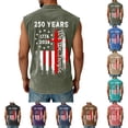 thumbnail image 1 of Havenx Men's 250th Anniversary Usa Shirt Sleeveless American Flag Design Shirt Henley Button Down Distressed Washed Tshirts with Pockets Cross Patriotic 250 Years Of Freedom Tee Shirts,Royal Blue M, 1 of 4