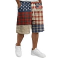 thumbnail image 1 of Havenx Men's 250th Years Of American Freedom Shorts Drawstring American Flag Design Short with Pockets Elastic Waist Short Pant 4th Of July We the People Freedom Wear,Hot Pink 4XL, 1 of 4
