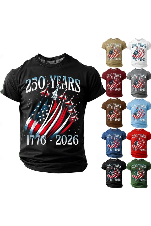 Men's 4th Of July Shirts Crewneck Short Sleeve Shirts American Flag Design Fun Graphic T-Shirt Patriotic We the People 1776 Workout Tees,Blue M