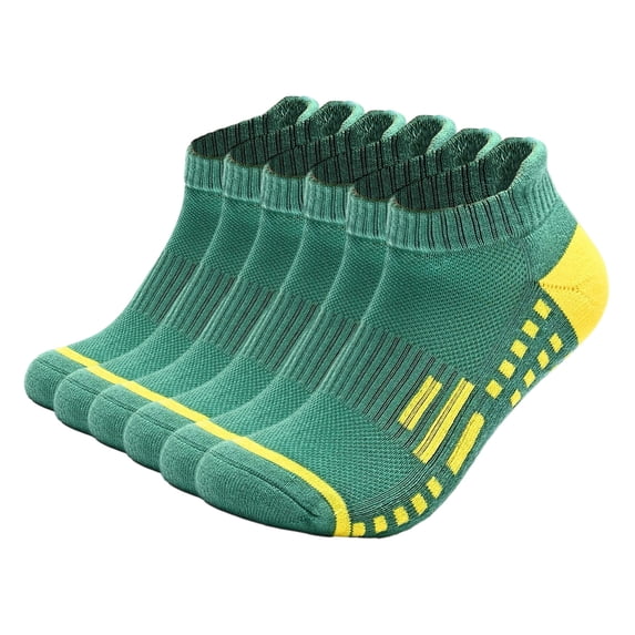 Havenx Men's Ankle Socks Athletic Low Cut Cushioned Moisture Wicking, Running Socks Arch Support Breathable 6 Pairs,Green