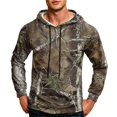 thumbnail image 1 of Havenx Men's Camo Hoodies Long Sleeve Maple Leaf Print Hoodies with Pockets Drawstring Hooded Sweatshirts Fishing Hunting Camping Athletic Workout Fall Winter Clothes,Coffee M, 1 of 6