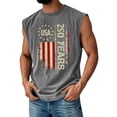 thumbnail image 1 of Havenx Men's Casual American 250th Anniversary Vest American Flag Design Sleeveless Shirts Crew Neck Distressed Tanks 1776–2026 Patriotic Independence Day Tee,Dark Gray L, 1 of 4