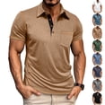 thumbnail image 1 of Havenx Men's Classic Fit Polo Shirts Short Sleeve Collared Polo Shirts with Pocket Button T-Shirts Spring Summer Stylish Workout Soft Tees,Blue M, 1 of 6