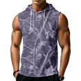 thumbnail image 1 of Havenx Men's Hooded Tank Tops Sleeveless Drawstring Hoodies with Pockets Camouflage Print Shirt Bodybuilding Athletic Muscle Sports Training Activewear,Purple 2XL, 1 of 5