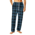 thumbnail image 1 of Havenx Men's Pajama Pants Cotton Plaid Flannel Pajama Bottoms 2025 Trendy Big and Tall Sleeping Pants Elastic Waist Wide Leg Lightweight Lounge Pants,Dark Blue XL, 1 of 6