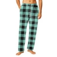 thumbnail image 1 of Havenx Men's Pajama Pants Cotton Plaid Flannel Pj Bottoms 2025 Big and Tall Sleep Pants Elastic Waist Wide Leg Lightweight Sleep & Lounge Pants,Cyan M, 1 of 6