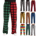 thumbnail image 1 of Havenx Men's Plaid Pajama Pants Drawstring Elastic Waist Pants with Pockets Straight Leg Sweatpants Lightweight Loose Fit Winter Warm Soft Bottom,Yellow M, 1 of 5
