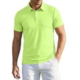 thumbnail image 1 of Havenx Men's Polo Shirts Short Sleeve Collared 2-Button Polo Performance Moisture Wicking Dry Fit Polos Shirt Casual Breathable Work Business Wear,Fluorescent Green XL, 1 of 7