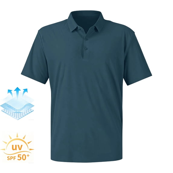 Havenx Men's Polo Shirts Short Sleeve Quick Dry Performance Polo Shirts Collared 3 Buttons Moisture Wicking Golf Shirt Casual Stylish Lightweight Athletic Golf Work Wear,Royal Blue M