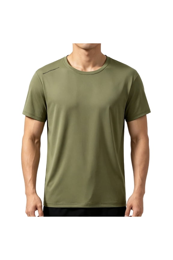 Men's Short Sleeve Upf 50+ T-Shirt Sun Protection Fast Dry Tshirt Moisture Wicking T-Shirts Casual Loose Fit Athletic Workout Soft Basic Clothes,Camouflage Green 2XL