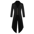 thumbnail image 1 of Havenx Men's Steampunk Vintage Tailcoat Jacket Halloween Medieval Jacket Renaissance Victorian Frock Coat Vintage Gothic Steampunk Costume,Black L, 1 of 3