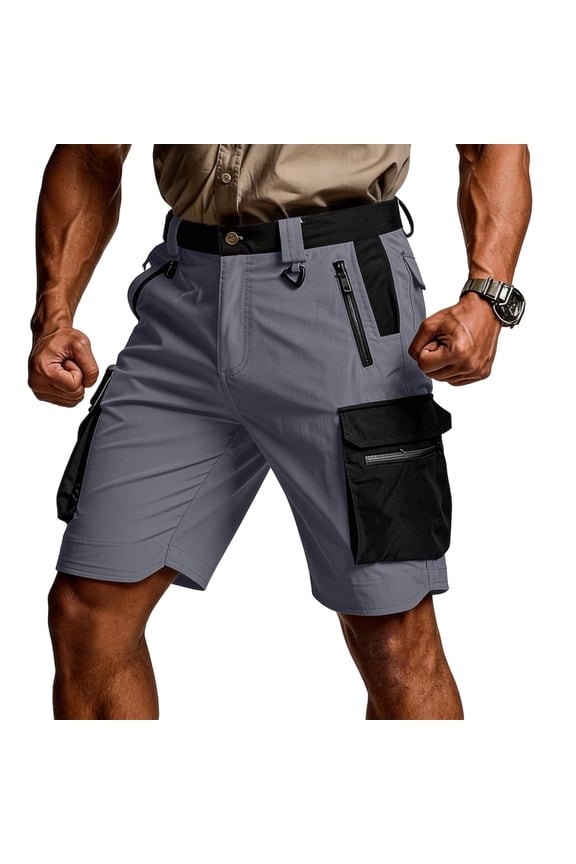 Men's Stretch Military Shorts Ripstop Water-Resistant Shorts with Multi Pockets Stretch Pant Relaxed Fit Cozy Workout Running Athletic Clothes,Gray S