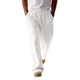 thumbnail image 1 of Havenx Men's Sweatpants Wide Leg Open Bottom Sweat Pants with Pockets Elastic Waist Pants Lounge Casual Loose Fit Workout Gym Clothing,White L, 1 of 6