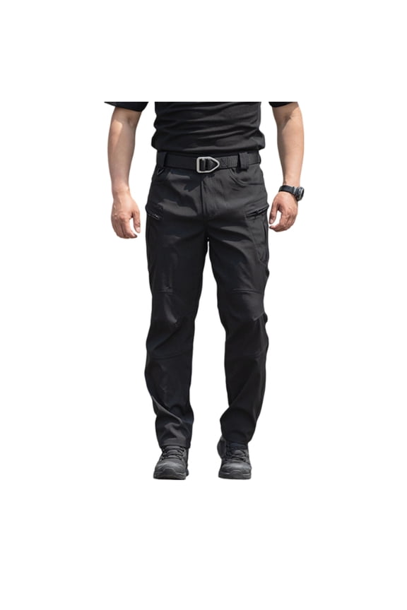 Men's Tactical Pants Ripstop Waterproof Stretch Pant with Multi Pockets Quick Dry Overalls Pant Durable Outdoor Hiking Tactical Fan Clothing,Black M