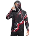 thumbnail image 1 of Havenx Men's Upf 50+ Sun Protection Hooded Shirt Lightning Print Long Sleeve Shirts with Mask Rapid Dry Rash Guard Fishing Casual Summer Lightweight Hiking Blouse,White 2XL, 1 of 5