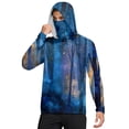 thumbnail image 1 of Havenx Men's Upf 50+ Sun Protection Hooded Shirt Plant Print Long Sleeve Shirts with Mask Rapid Dry Hoodie Shirt Fishing Casual Summer Lightweight Hiking Clothing,Purple 2XL, 1 of 5