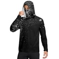 thumbnail image 1 of Havenx Men's Upf 50+ Sun Protection Hooded Shirt Texture Print Long Sleeve Shirt with Mask Rapid Dry Hoodie Shirt Outdoor Fishing Lightweight Casual Summer Blouse,Black L, 1 of 5