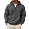 thumbnail image 1 of Havenx Mens 1/4 Zip Up Hoodies Fleece Lined Long Sleeve Hoodies with Pockets Hooded Pullover Tops Athletic Workout Casual Fall Winter Fashion Sweaters, 1 of 7