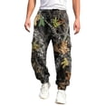 thumbnail image 1 of Havenx Mens Baggy Camo Cargo Pants Maple Leaf Print Drawstring Waist Tapered Cargo Jogger Sweatpants with Pockets Straight Wide Leg Trousers Hunting Casual Fashion Loose Fit Y2k Outfits,Black S, 1 of 4
