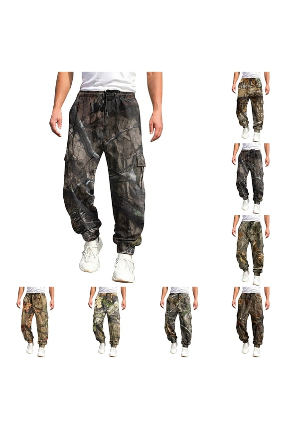 Mens Baggy Camo Cargo Pants Maple Leaf Print Elastic Waist Tapered Cargo Pants with Pockets Wide Leg Trousers Casual Fashion Y2k Loose Fit Workout Clothes,Multicolor 3XL