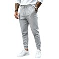 thumbnail image 1 of Havenx Mens Baggy Sweatpants Tapered Legs Drawstring Sweat Pants with Pockets Elastic Waist Open Bottom Sweatpants Athletic Comfy Y2k Fall Winter Loose Fit Streetwear,Light Gray L, 1 of 5