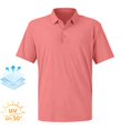 thumbnail image 1 of Havenx Mens Golf Shirt Short Sleeve Quick Dry Performance Shirt Collared 3 Buttons Moisture Wicking Polos Lightweight Golf Work Athletic Casual Stylish Clothes,Pink S, 1 of 6