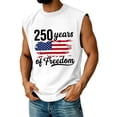 thumbnail image 1 of Havenx Mens Patriotic Vest Sleeveless Crew Neck Shirts American Flag Design Tops Cross Patriotic 250 Years Of Freedom Tanks,White 5XL, 1 of 3