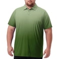thumbnail image 1 of Havenx Mens Plus Size Polo Shirts Short Sleeve Collared Polo Shirt Button Gradient Print Shirt Soft Lightweight Summer Ultra Comfortable Clothing,Green 5XL, 1 of 5