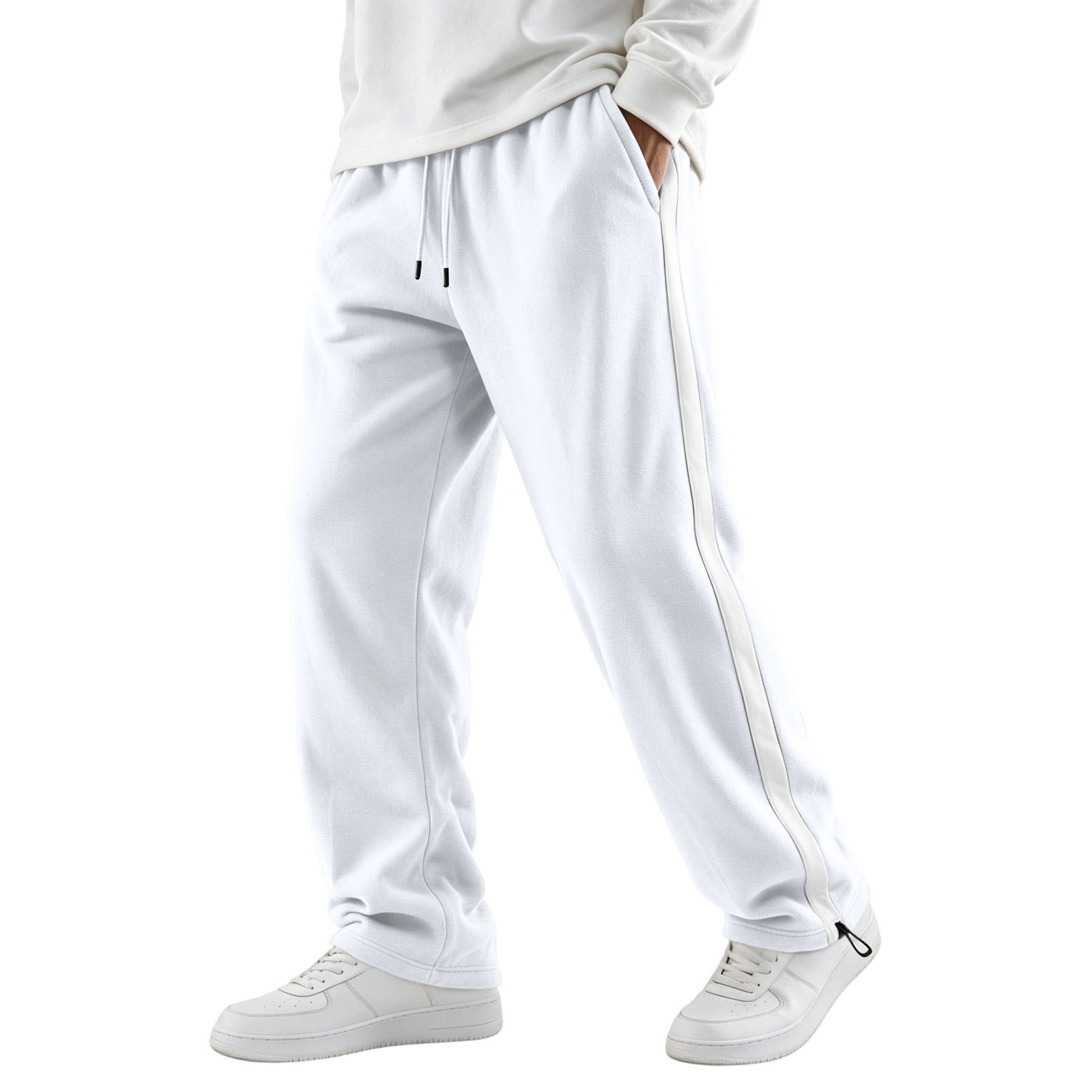 Havenx Mens Side Stripe Color Block Sweatpant Elastic Waist Straight ...
