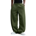 thumbnail image 1 of Havenx Mens Sweatpants Straight Wide Leg Drawstring Joggers with Pockets Elastic Waist Open Bottom Sweatpant Gym Lounge Athletic Workout Fall Winter Pant,Camouflage Green L, 1 of 6