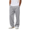 thumbnail image 1 of Havenx Mens Sweatpants Straight Wide Leg Drawstring Jogging Pants with Pockets Elastic Waist Open Bottom Sweatpant Loose Fit Soft Fall Winter Comfy Workout Streetwear,Light Gray 3XL, 1 of 3