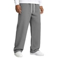 thumbnail image 1 of Havenx Mens Sweatpants Wide Leg Drawstring Pants with Pockets Elastic Waist Bottoms Textured Open Bottom Baggy Casual Athletic Workout Lounge Pant,Gray 2XL, 1 of 6