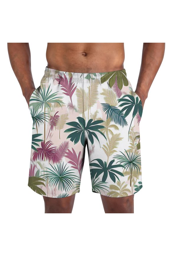 Mens Swim Trunks Stretch Elastic Waist Short with Pockets Vacation Summer Beach Soft Casual Short Pants Wide-Leg Clothes,Light Green 2XL