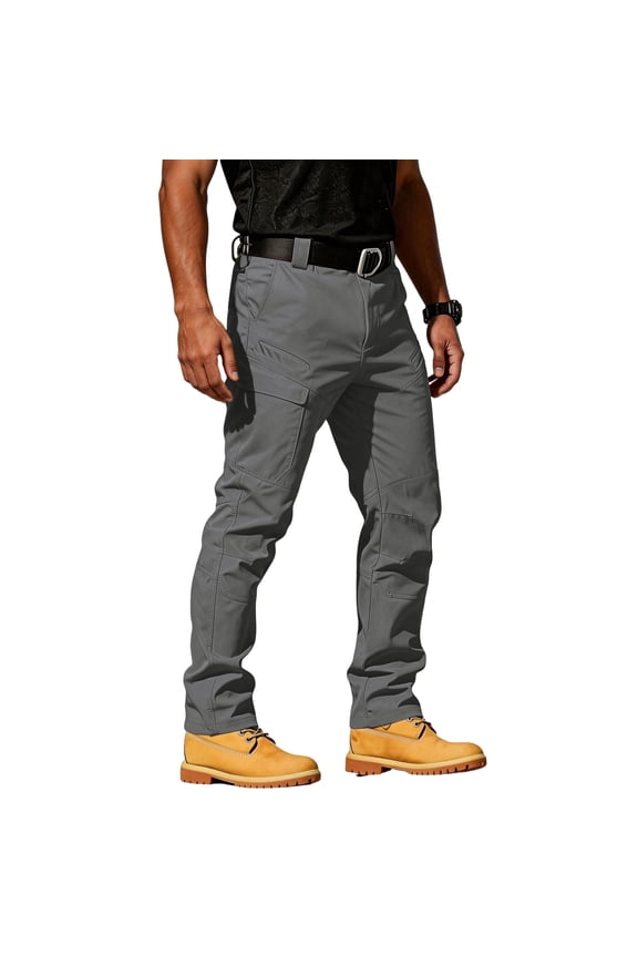 Mens Tactical Cargo Pants Ripstop Water Repellent Stretch Trousers with Multi Pockets Quick Dry Cargo Pants Outdoor Travel Baggy Lightweight Clothing,Gray 2XL