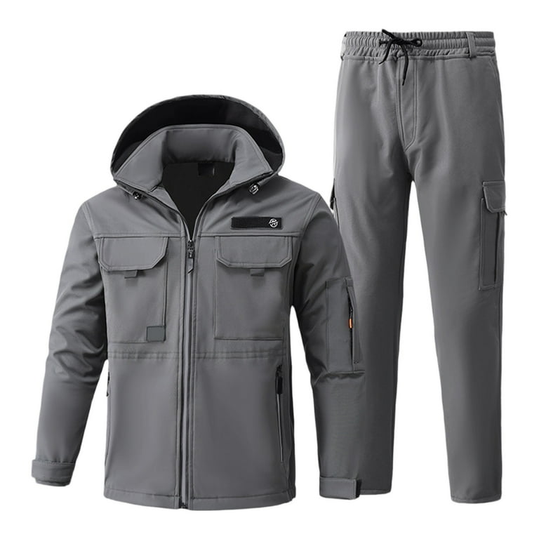Havenx Mens Tracksuit Piece Set Fleece Lining Ski Jacket and