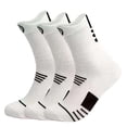 thumbnail image 1 of Havenx Mid Calf Athletic Socks for Men Moisture Wicking Cushion Crew Socks for Sport Running Traveling 3 Pairs,White, 1 of 1